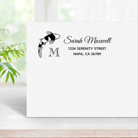 コイフィッシュモノグラムイニシャル差出人住所 ラバースタンプ