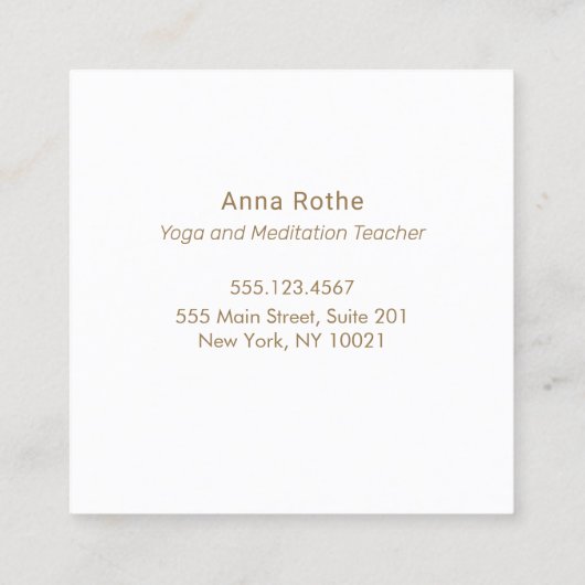 コイフィッシュヨガアンドメディテーション先生 スクエア名刺 (裏面)