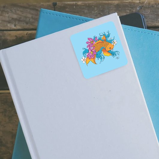 コイフィッシュロータスさくらんぼ花 スクエアシール