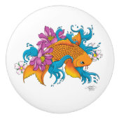 コイフィッシュロータスさくらんぼ花 セラミックノブ (正面)