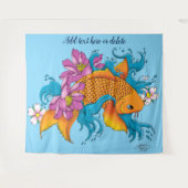 コイフィッシュロータスさくらんぼ花 タペストリー (正面(横))