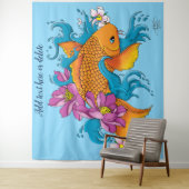 コイフィッシュロータスさくらんぼ花 タペストリー (インサイチュ)