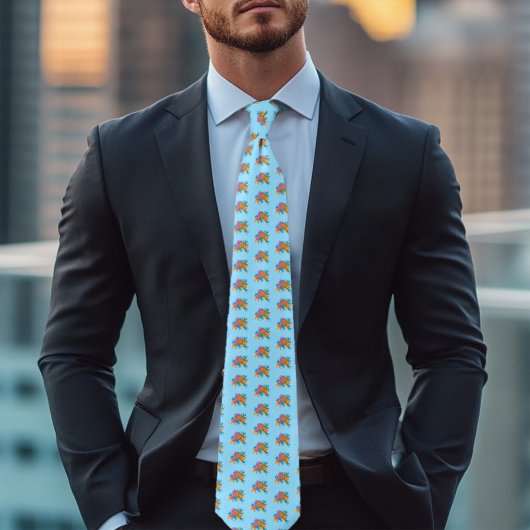 コイフィッシュロータスさくらんぼ花 ネクタイ