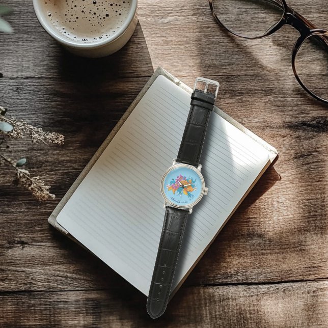 コイフィッシュロータスさくらんぼ花 腕時計 (クリエイターアップロード済み)