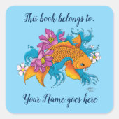 コイフィッシュロータスさくらんぼ蔵書票 スクエアシール (正面)