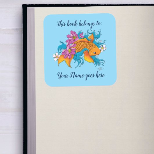 コイフィッシュロータスさくらんぼ蔵書票 スクエアシール