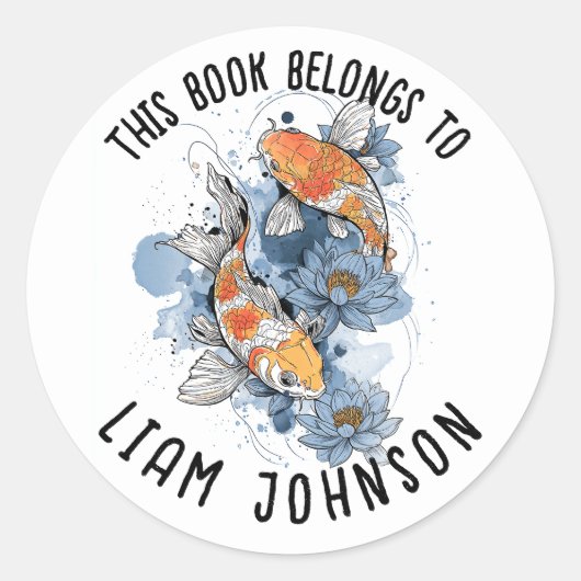 コイフィッシュロータステッカー | 学校に戻るラベル ラウンドシール (正面)