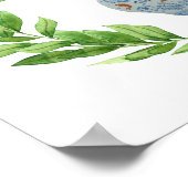 コイブルー&ホワイトジンジャージャールアートプリントポスター ポスター (角)