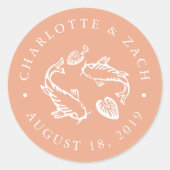 コイポ淡い色のンドコーラルアンド結婚ホワイト ラウンドシール (正面)