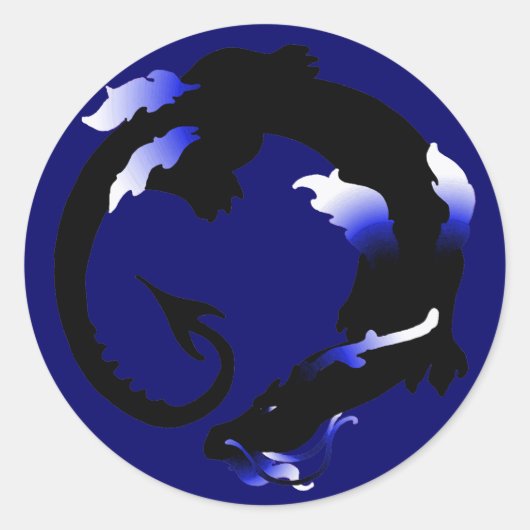 コイル状ドラゴンシルエット ラウンドシール (正面)