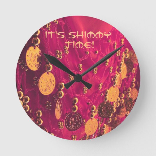 コインとベリーダンスお尻スカーフ ラウンド壁時計 (正面)