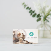 コインの瓶 | Moneyバッグアイコン 名刺 (スタンド正面)