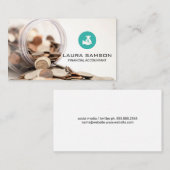 コインの瓶 | Moneyバッグアイコン 名刺 (正面/裏面)