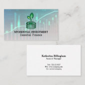 コインの金融ロゴをスプラウト |株式市場グラフ 名刺 (正面/裏面)