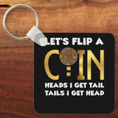 コインの頭をひっくり返して尾を取る頭を取る キーホルダー (正面)