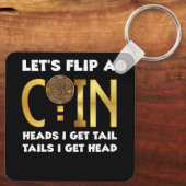 コインの頭をひっくり返して尾を取る頭を取る キーホルダー (裏面)