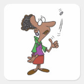 コインを裏返す人 スクエアシール (正面)