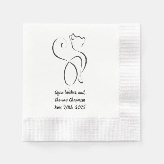 コインエッジ結婚のナプキン 縁ありカクテルナプキン (正面)