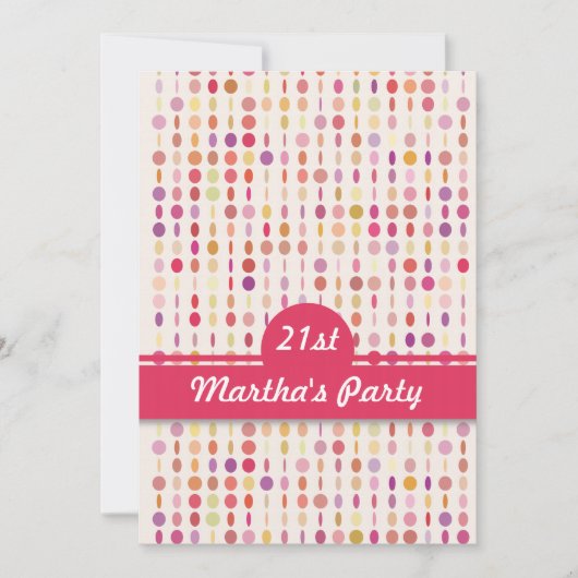 コインカラフル誕生日招待状 招待状 (正面)