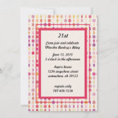 コインカラフル誕生日招待状 招待状 (裏面)