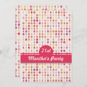 コインカラフル誕生日招待状 招待状 (正面/裏面)