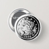 コインコレクターのピンバッジ、番号主義ギフト 缶バッジ (正面&裏面)