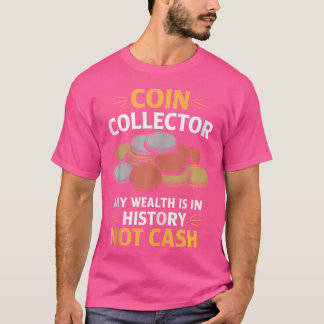 コインコレクター貨幣回収及び貨幣 Tシャツ