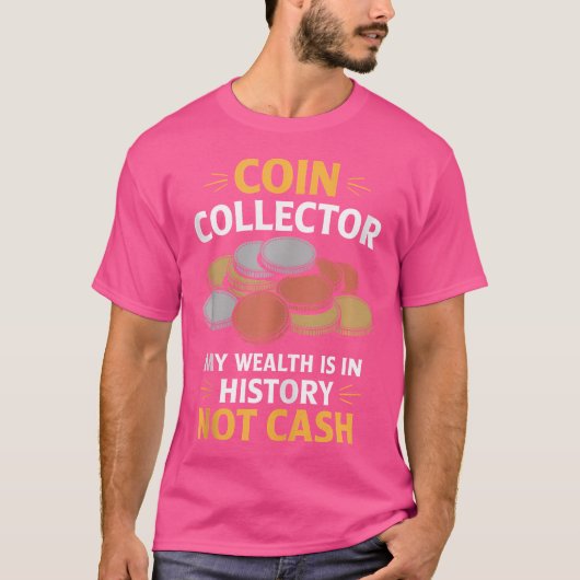 コインコレクター貨幣回収及び貨幣 Tシャツ (正面)