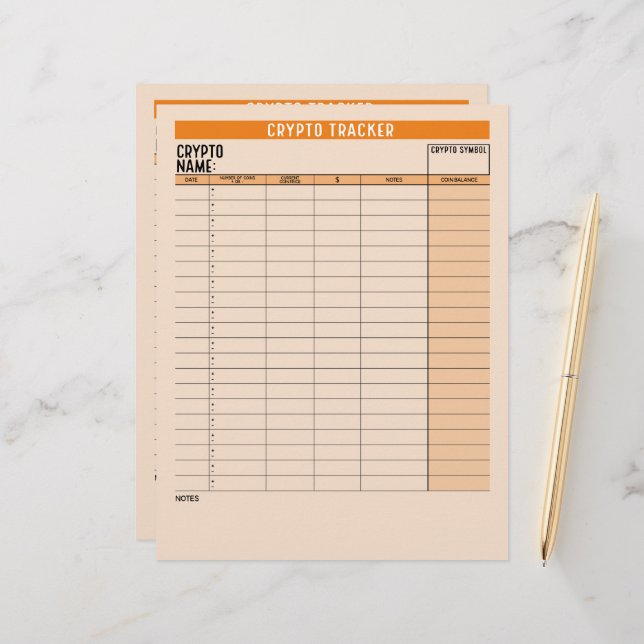 コインバランス付き暗号アセットトラッカー、転送 レターヘッド (正面/裏面インサイチュ)
