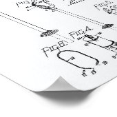コインパーキングメーター1938パテントアートホワイト紙 ポスター (角)