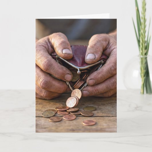 コインパースの中の誕生日の1セント硬貨 カード (正面)