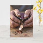 コインパースの中の誕生日の1セント硬貨 カード (黄色い花)
