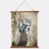 コインフラワーの割れた花瓶 吊り下げ型タペストリー (正面)