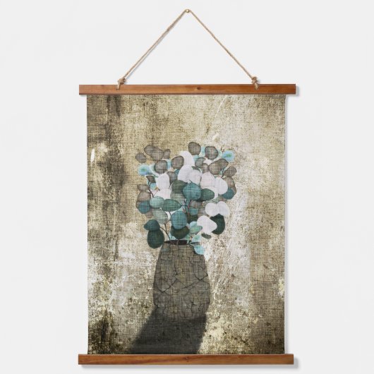 コインフラワーの割れた花瓶 吊り下げ型タペストリー (正面)