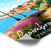 コインブラポルトガルヴィンテージ旅行イラストレーション ポスター (角)