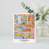 コインブラポルトガル旅行水の色の手描き ポストカード (スタンド正面)