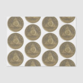 コインホワイト上のSober Recovery Anniversaryオウム 薄葉紙 (正面)