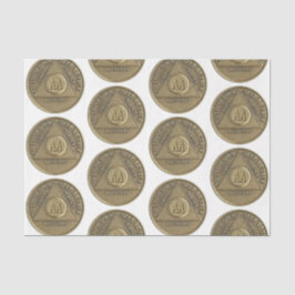 コインホワイト上のSober Recovery Anniversaryオウム 薄葉紙