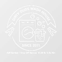 コインランドリー 部屋 洗濯 折りたたみ ビジネスをカスタマイズ ウィンドウサイン