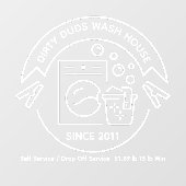 コインランドリー 部屋 洗濯 折り畳み ビジネスをカスタマイズ ウィンドウサイン (シート)