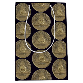 コイン上のSober Recovery Anniversaryオウム ミディアムペーパーバッグ