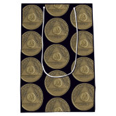 コイン上のSober Recovery Anniversaryオウム ミディアムペーパーバッグ (裏面)