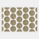 コイン上のSober Recovery Anniversaryオウム ラッピングペーパーシート (正面3)