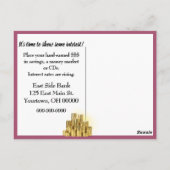 コイン付きピンクピギーバンク ポストカード (裏面)