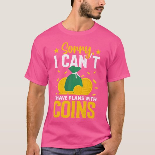 コイン収集家のための面白いデザイン コイン好きのためのグッズ Tシャツ (正面)