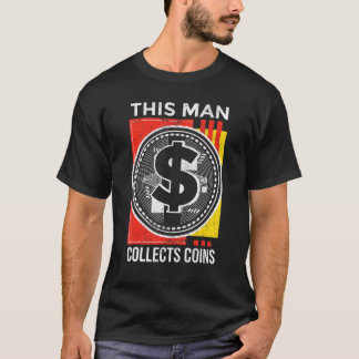 コイン収集家の男性 貨幣収集家 古銭 Tシャツ