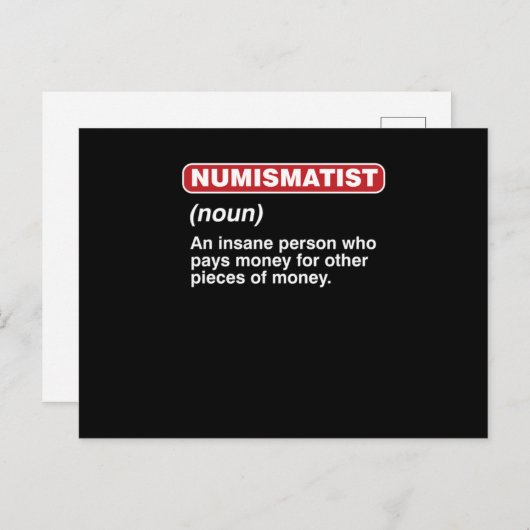 コイン収集家向けのデザイン ポストカード (正面/裏面)