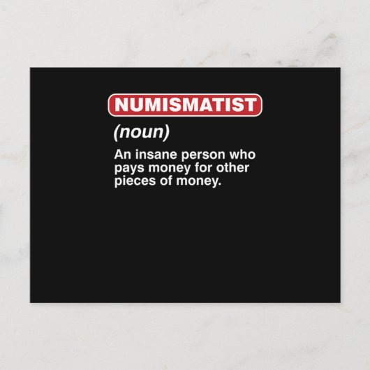 コイン収集家向けのデザイン ポストカード (正面)