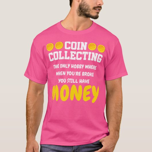 コイン収集趣味通貨お金貨幣収集家B Tシャツ (正面)
