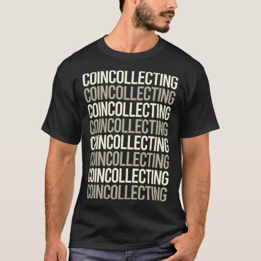 コイン収集 白文字コイン Tシャツ (正面)